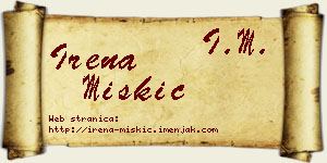Irena Miškić vizit kartica